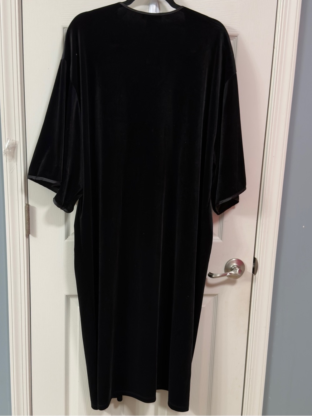 URBAN Romantics Black Velvet Kimono Open Front Longline Kimono Duster Jacket. - Picture 14 of 15